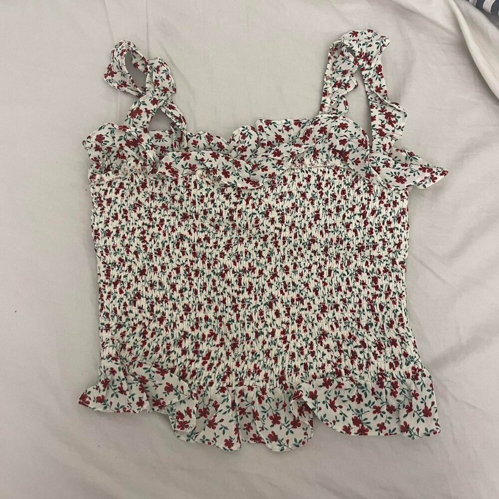 Reformation Floral Crop Top